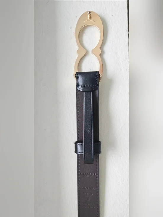 Coach Signature Buckle Belt 25mm Style No. C1725 Black/Gold Small - Picture 5 of 11